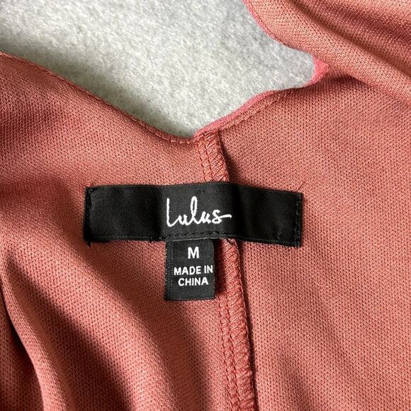 LuLu's Rust Brick Colored V Neck Dinner Date Night Party Mini Dress Size M - Picture 5 of 6